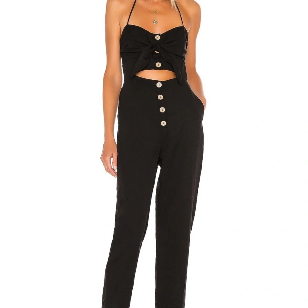 MAJORELLE Black Tapered Jumpsuit with Cutout - Picture 3 of 6